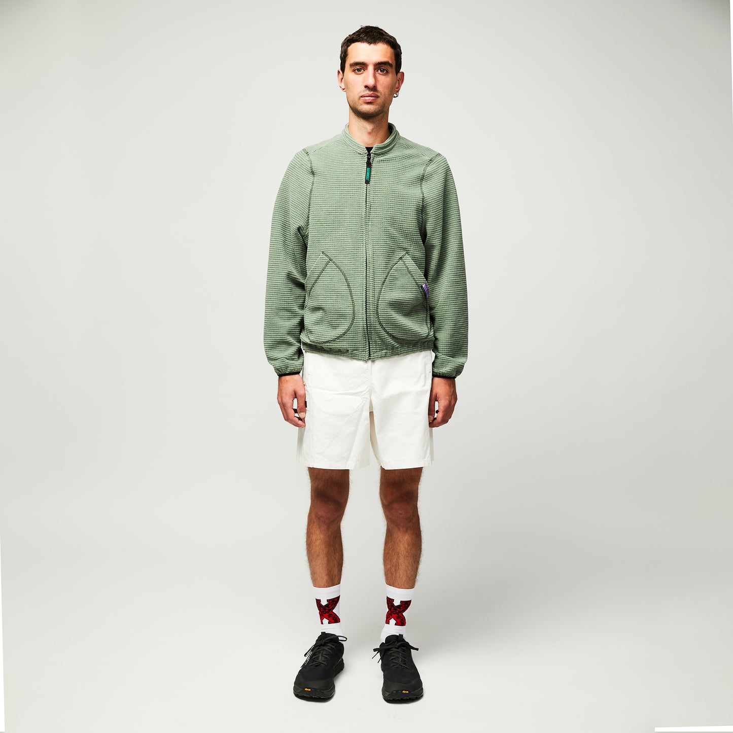 Becco Grid Fleece – Lichen Green