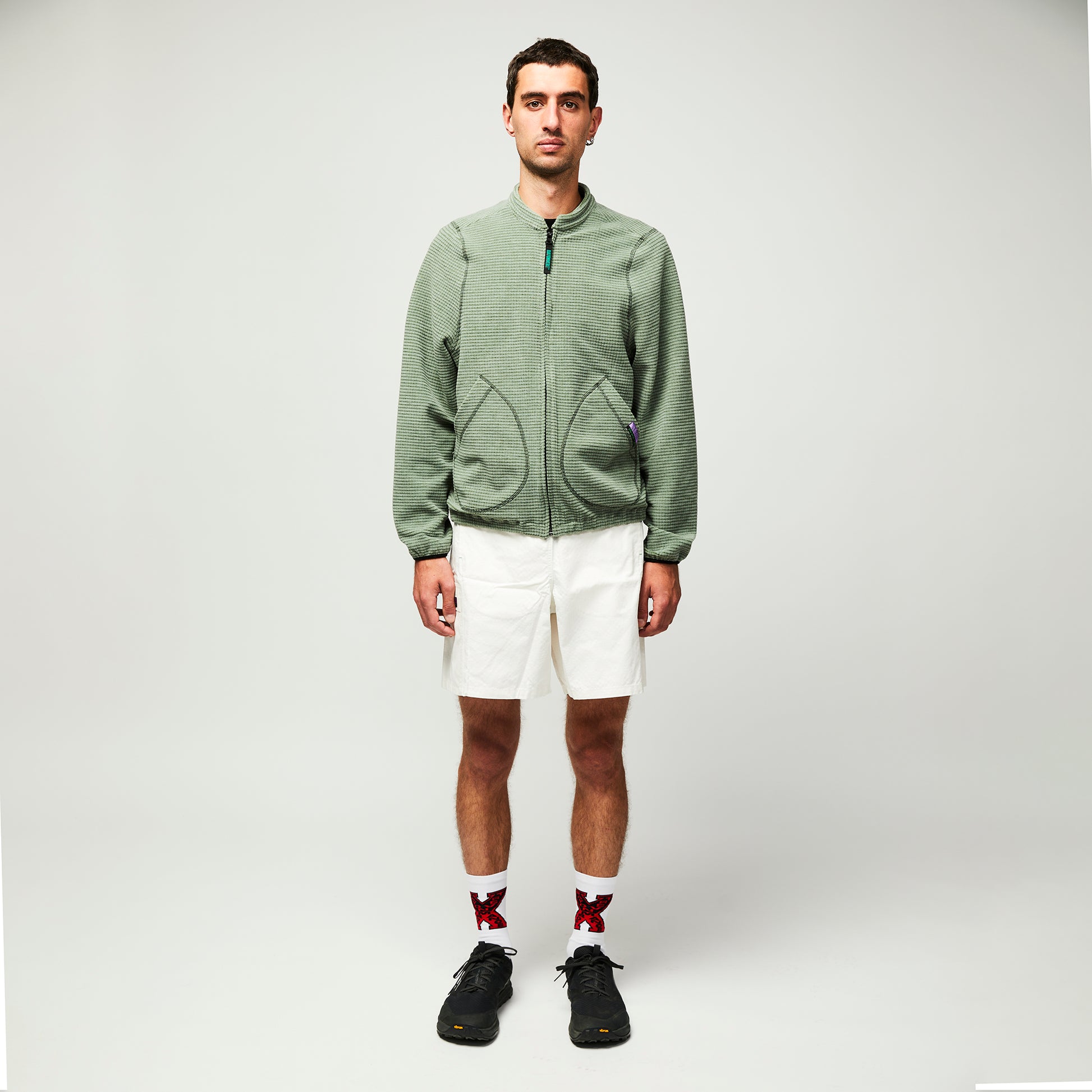 Becco Grid Fleece – Lichen Green
