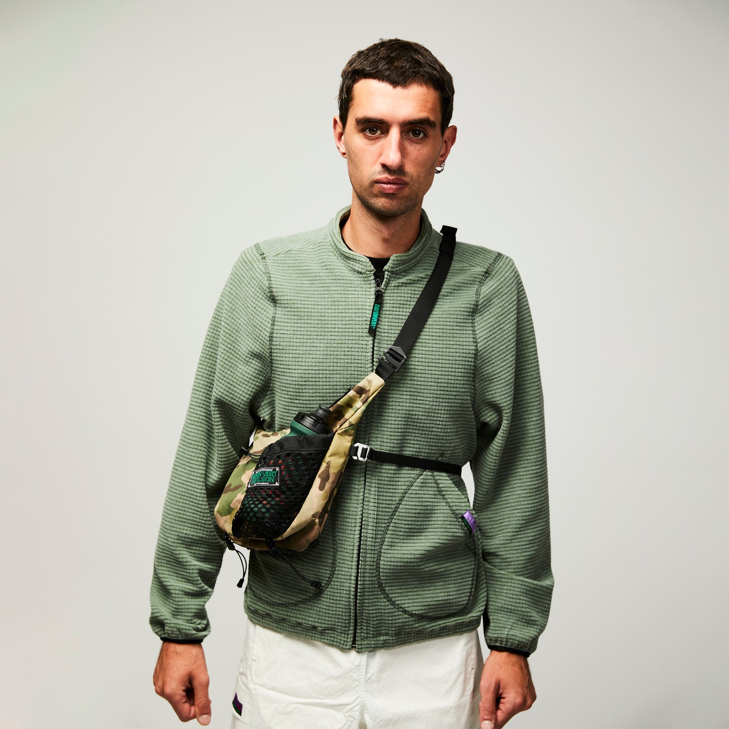 Becco Grid Fleece – Lichen Green