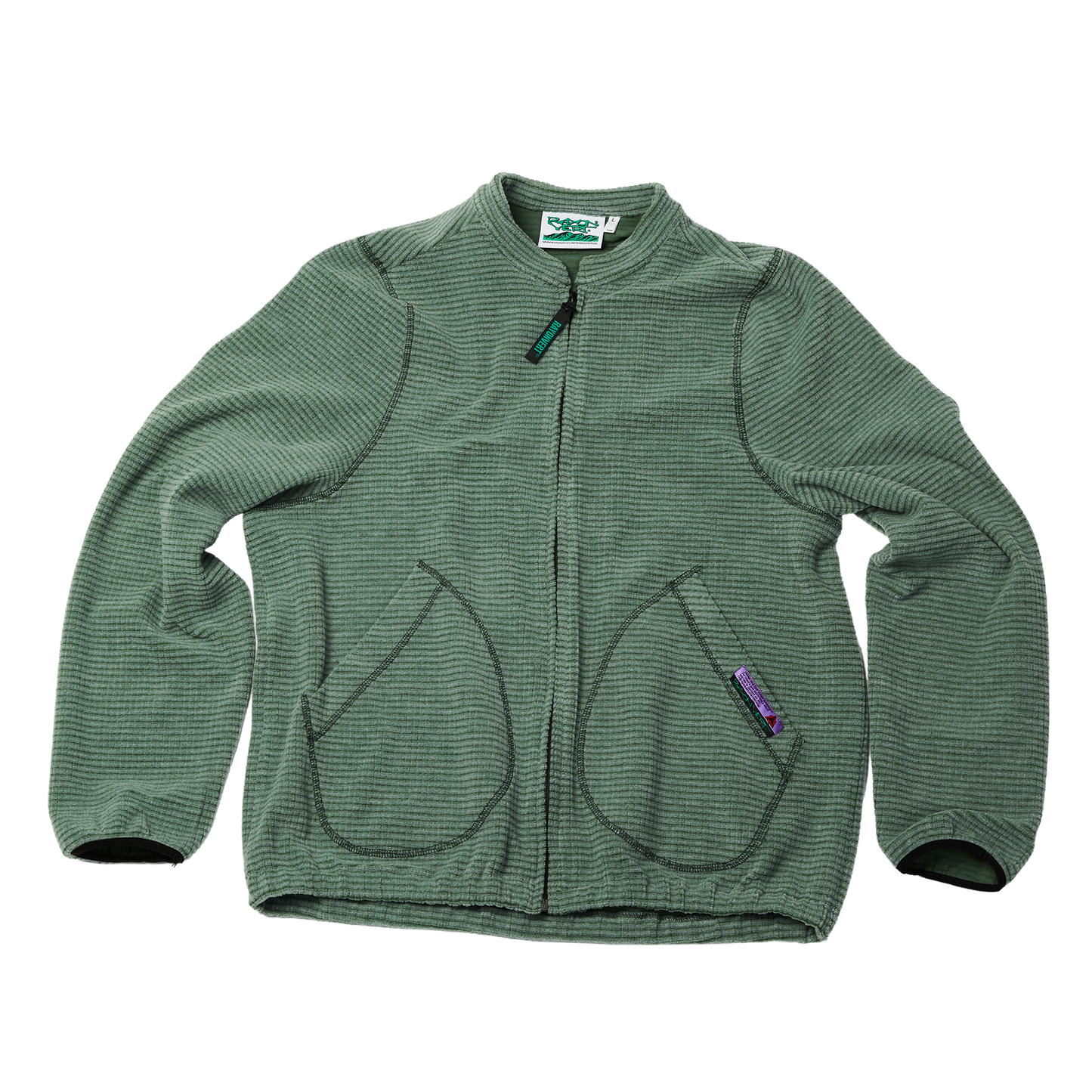 Becco Grid Fleece – Lichen Green
