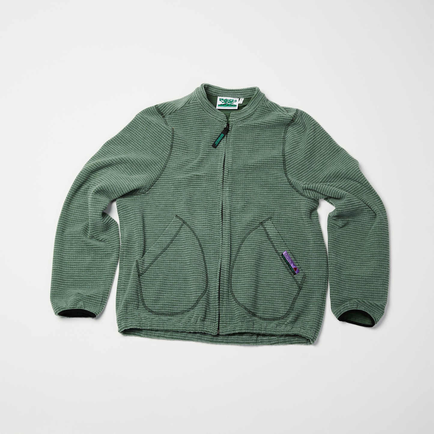 Becco Grid Fleece – Lichen Green
