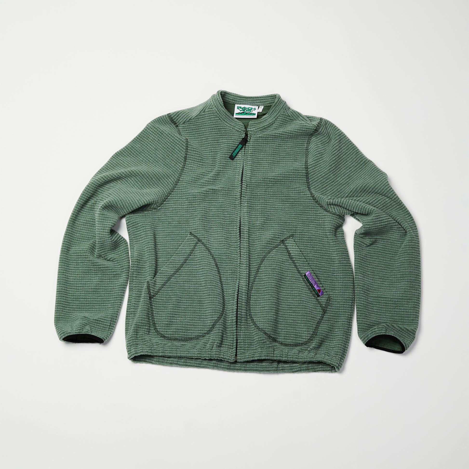 Becco Grid Fleece – Lichen Green